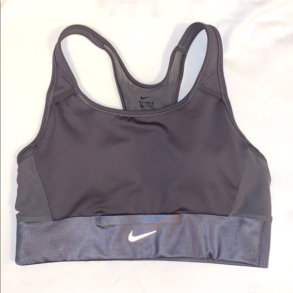 Nike gray Dri-Fit sports bra